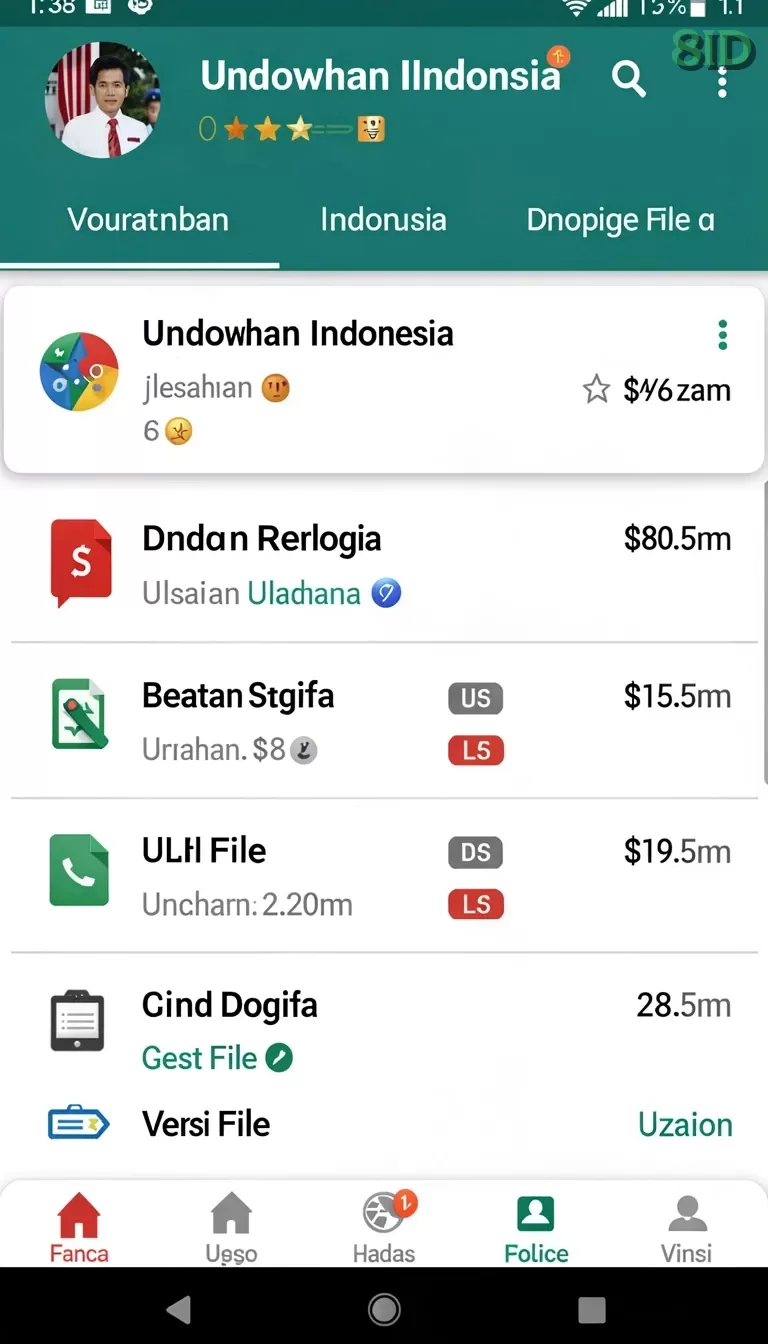 Cuplikan layar VIOS4D — menu navigasi